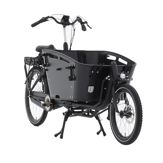 Elektrische Bakfiets CARRY II 26 Inch (2 wielen) - Zwart/Bruin of Zwart Elektrische Bakfiets CARRY II 26 Inch (2 wielen) - Zwart/Bruin of Zwart
